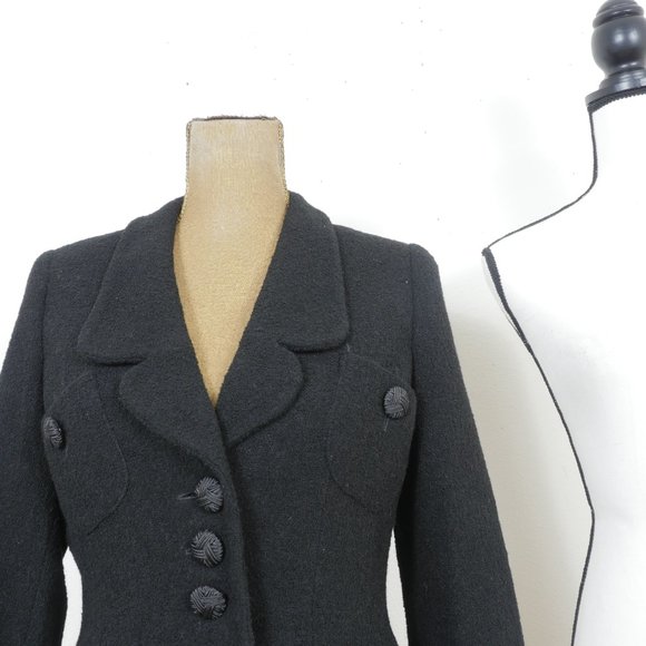 Lolita Lempicka Black Button Up Fitted Classic Wool Blazer Size 38/US 6 Jacket - Picture 7 of 15